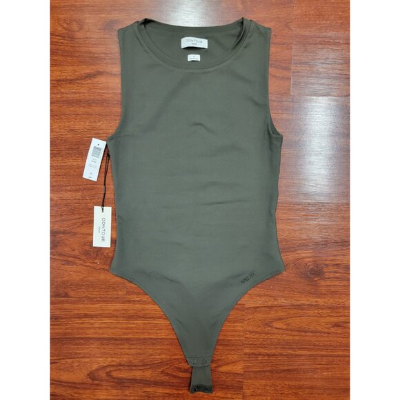 NWT Aritzia Contour Crewneck Bodysuit in Olive Green - Picture 3 of 5